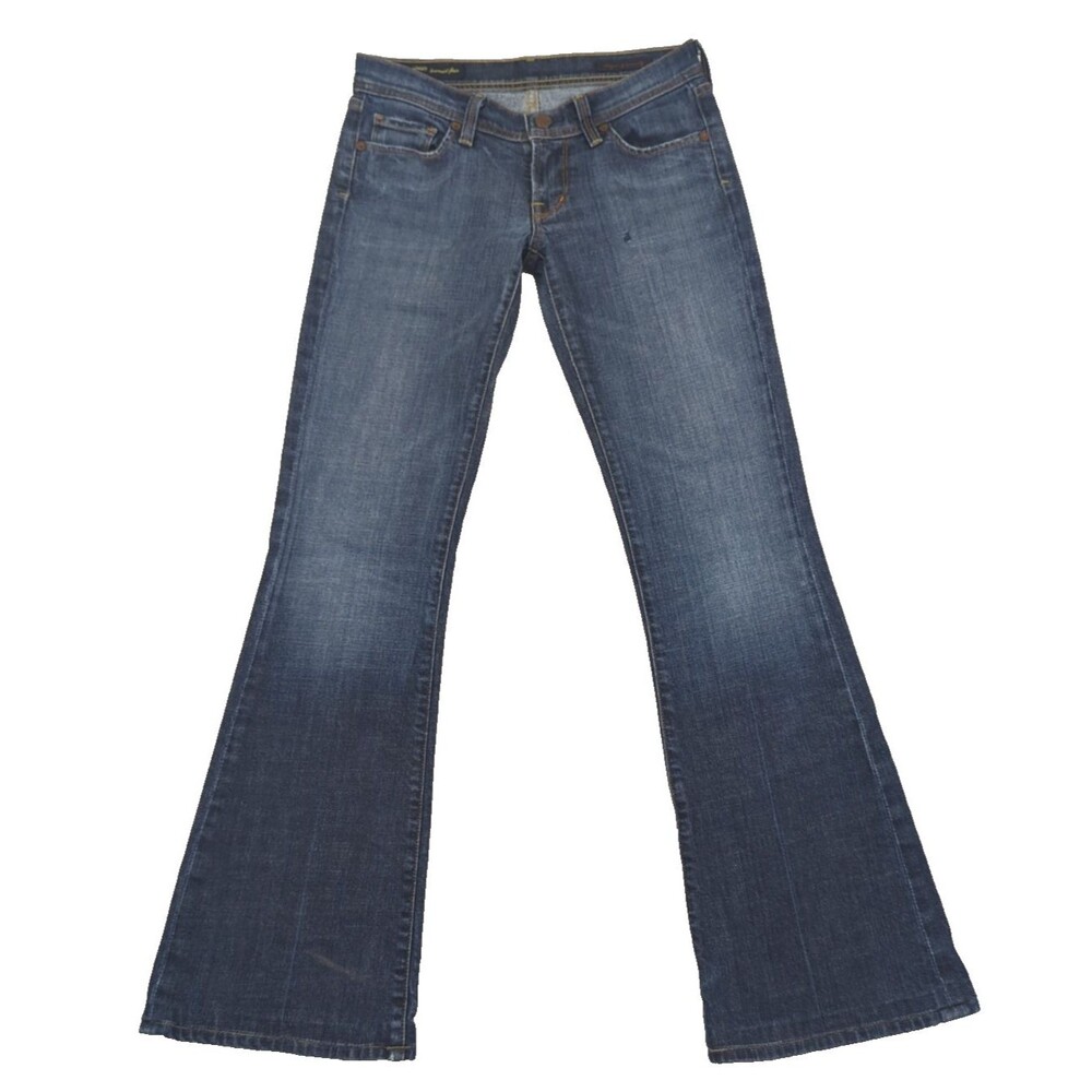 Citizens Of Humanity Womens Jeans Ingrid 002 Low Waist Flare Sz 27 Blue Wide Leg